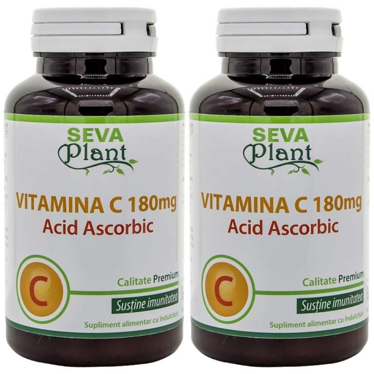Pachet Vitamina C 180mg 2x60cp - SEVA PLANT