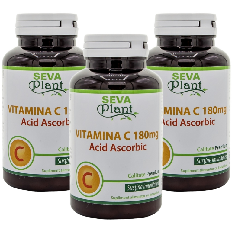 Pachet Vitamina C 180mg 3x60cp - SEVA PLANT