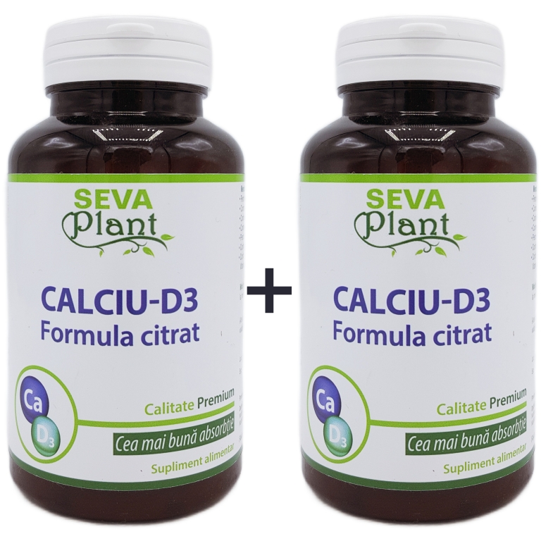 Calciu citrat D3 2x30cp - SEVA PLANT