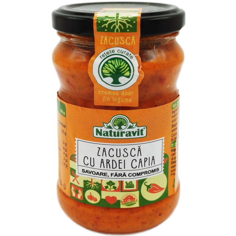 Zacusca premium ardei capia Retete curate 290g - NATURAVIT