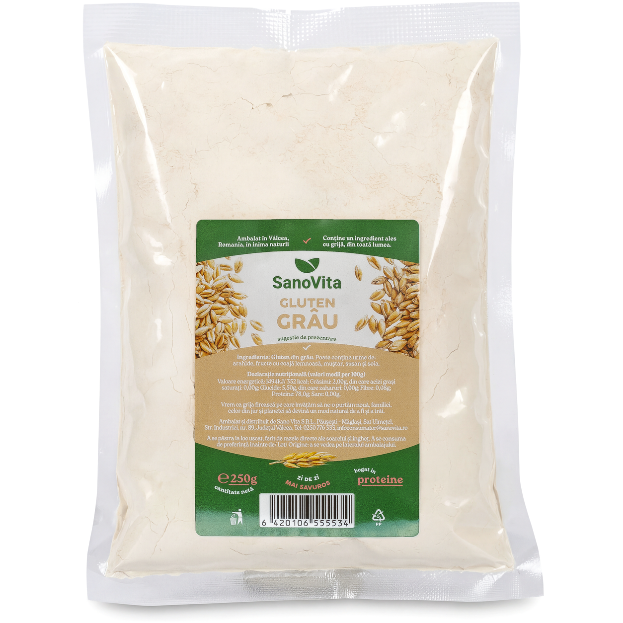Proteina [Gluten] grau pulbere 250g - SANOVITA