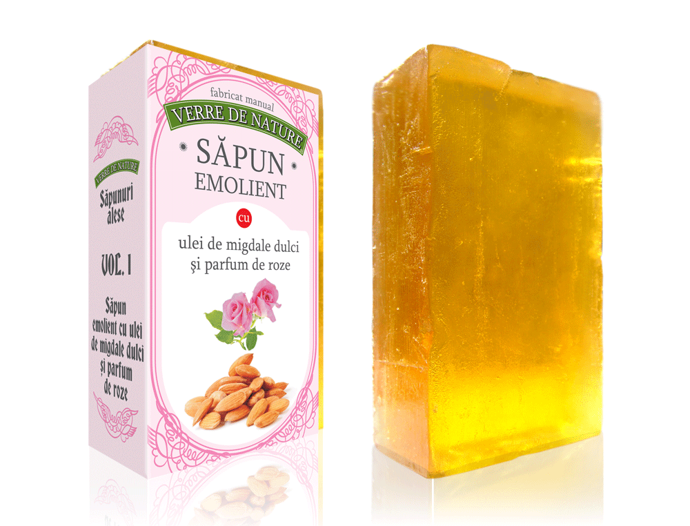 Sapun Emolient Ulei Migdale Dulci Parfum Roze 100g - Verre De Nature