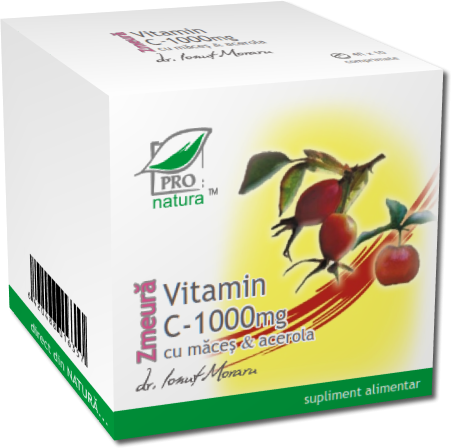 Vitamina C 1000mg maces acerola zmeura 10cp - MEDICA
