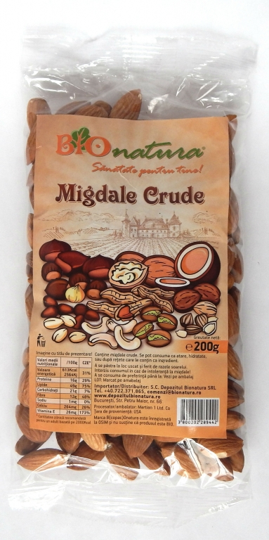 Migdale crude intregi 200g - BIONATURA