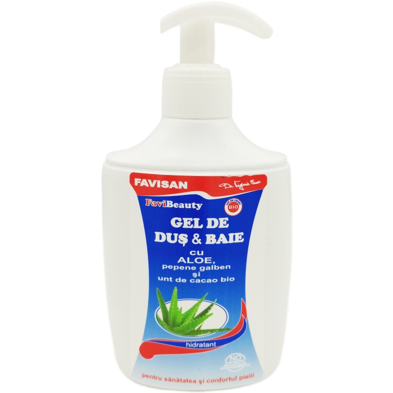 Gel dus baie Hidratant aloe pepene galben 300ml - FAVISAN